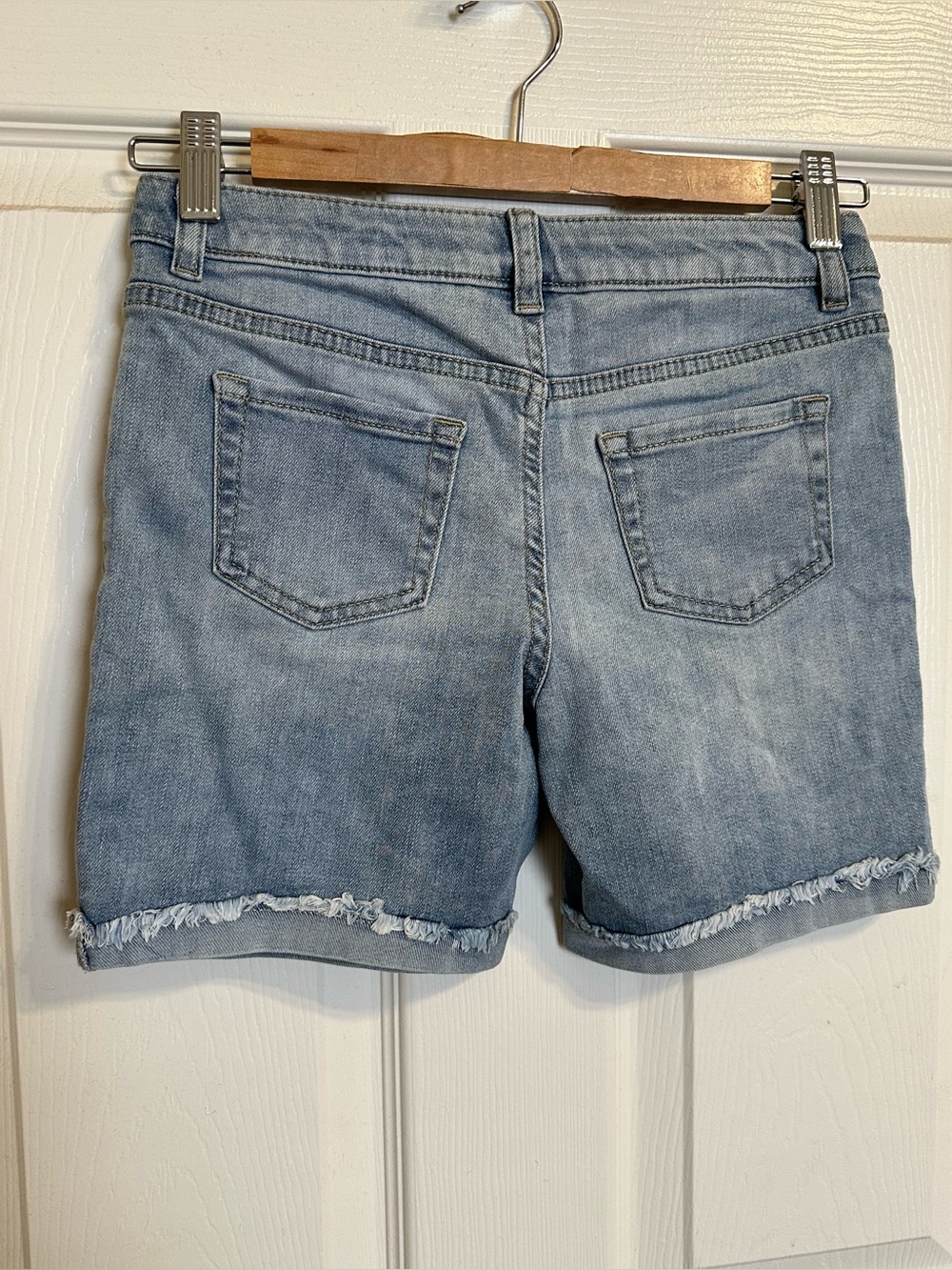 Cat & Jack Light Blue Denim Jean Shorts with Frayed Hem